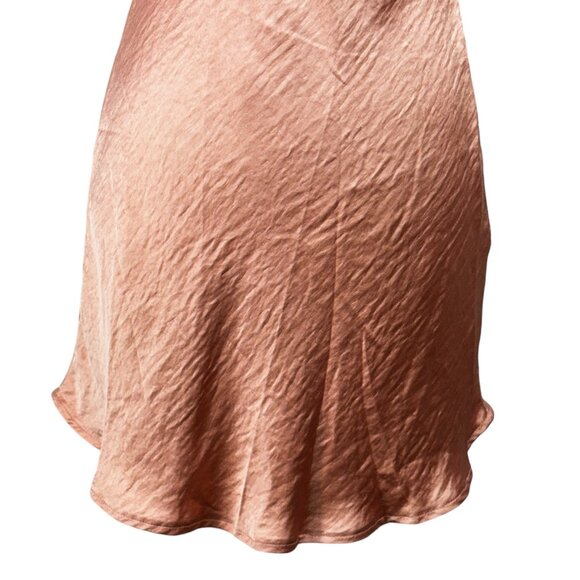 New! Selfie Leslie Tie Back Mini Slip Dress in Satin Apricot Size Small - Picture 7 of 10